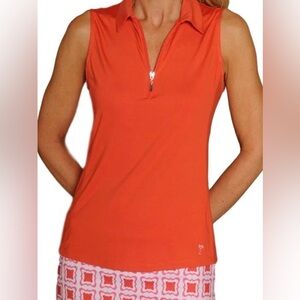NWT Golftini Women's Vibrant Orange Tech Polo